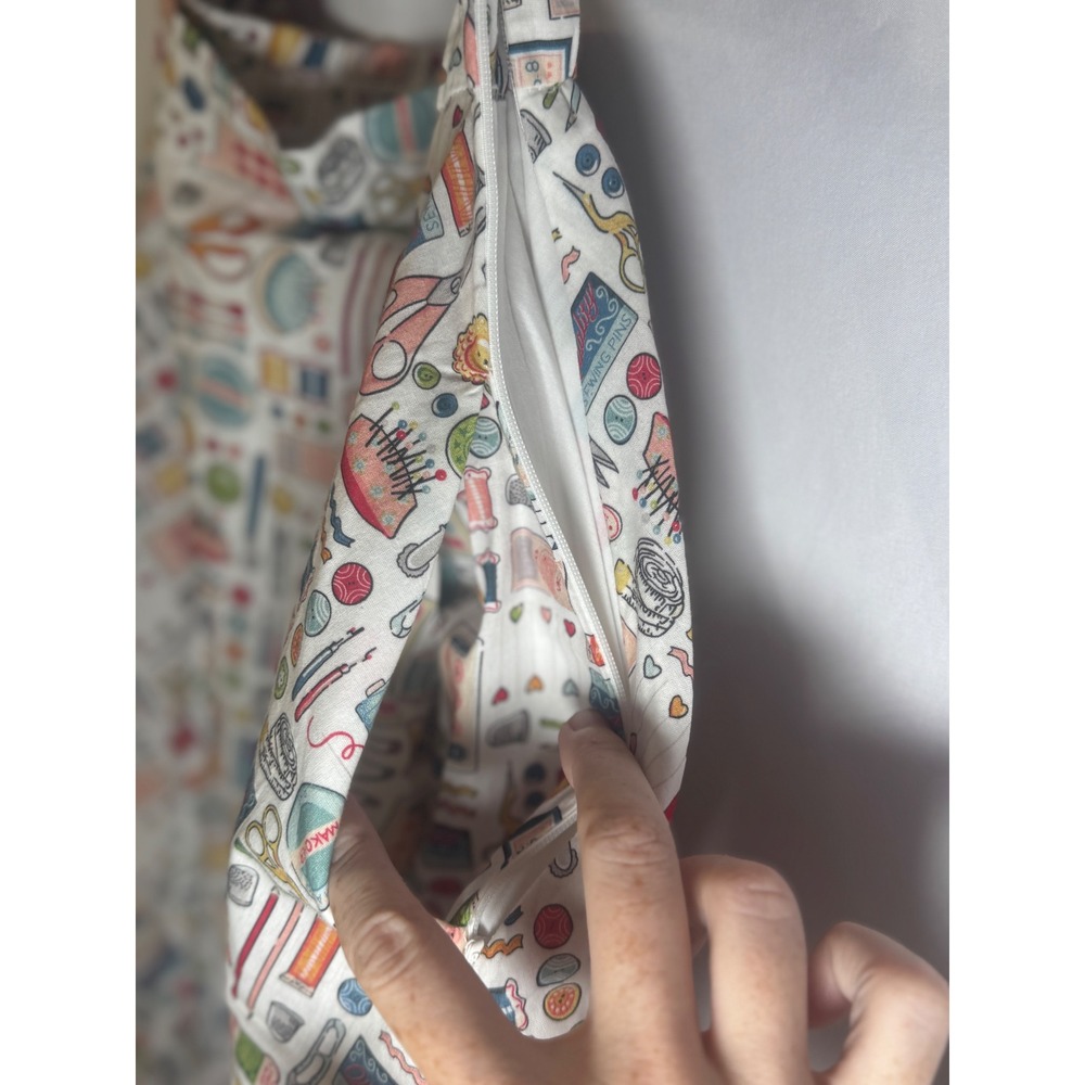 Tulip B Sewing Notions Print Midi Skirt Womens S White Novelty Cottagecore NWOT - Picture 4 of 5